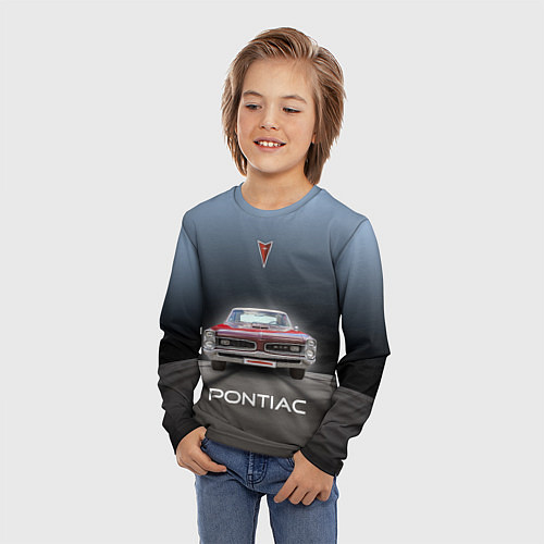 Детский лонгслив Американский масл-кар Pontiac GTO / 3D-принт – фото 3
