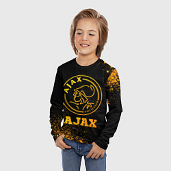 Лонгслив детский Ajax - gold gradient, цвет: 3D-принт — фото 2