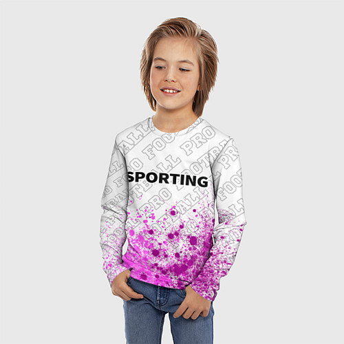 Детский лонгслив Sporting pro football посередине / 3D-принт – фото 3