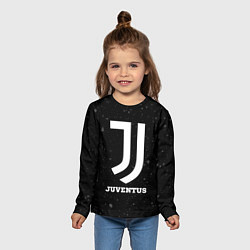 Лонгслив детский Juventus sport на темном фоне, цвет: 3D-принт — фото 2