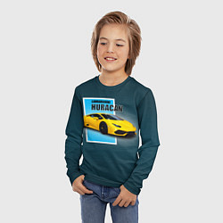 Лонгслив детский Спортивная итальянская машина Lamborghini Huracan, цвет: 3D-принт — фото 2