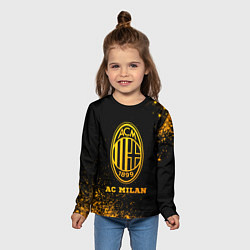 Лонгслив детский AC Milan - gold gradient, цвет: 3D-принт — фото 2