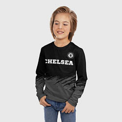 Лонгслив детский Chelsea sport на темном фоне посередине, цвет: 3D-принт — фото 2
