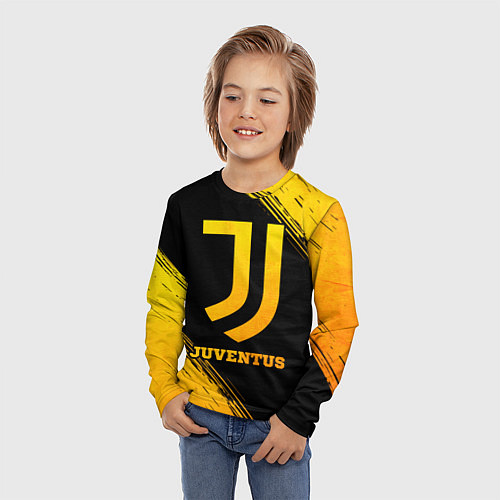 Детский лонгслив Juventus - gold gradient / 3D-принт – фото 3