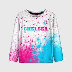 Детский лонгслив Chelsea neon gradient style посередине