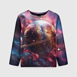 Лонгслив детский Объемный космос и планеты, цвет: 3D-принт