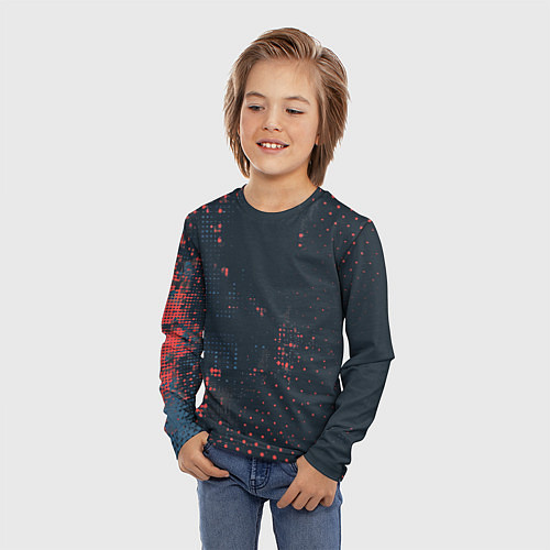 Детский лонгслив Брызги краски на стену / 3D-принт – фото 3