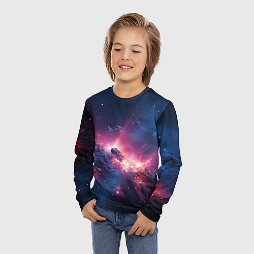 Детский лонгслив Взрыв в космосе / 3D-принт – фото 3