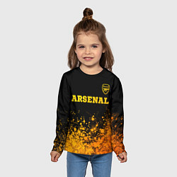 Лонгслив детский Arsenal - gold gradient посередине, цвет: 3D-принт — фото 2