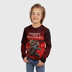 Лонгслив детский Персонажи Assassins creed shadows, цвет: 3D-принт — фото 2