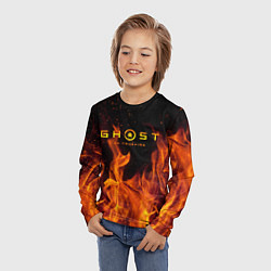 Лонгслив детский Ghost of Tsushima в огне, цвет: 3D-принт — фото 2