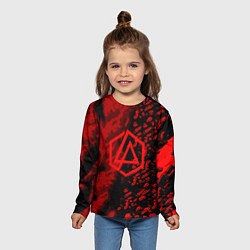Лонгслив детский Linkin park red logo, цвет: 3D-принт — фото 2
