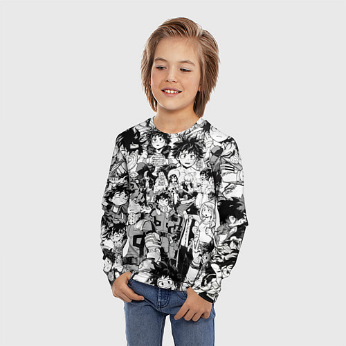 Детский лонгслив Изуку Мидория - Моя геройская академия / 3D-принт – фото 3