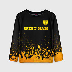 Лонгслив детский West Ham - gold gradient посередине, цвет: 3D-принт