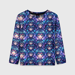 Детский лонгслив Аниме персонаж с синими волосами