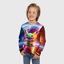 Лонгслив детский Монстр Пикачу - неоновое свечение, цвет: 3D-принт — фото 2