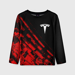Детский лонгслив Tesla sport grunge