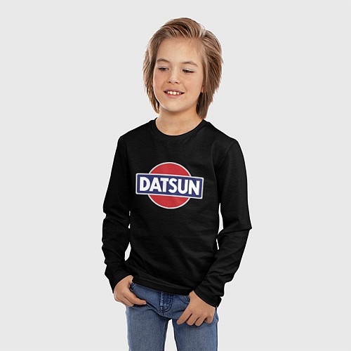 Детский лонгслив Datsun logo / 3D-принт – фото 3