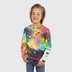 Лонгслив детский Акварельная абстракция - нейросеть, цвет: 3D-принт — фото 2