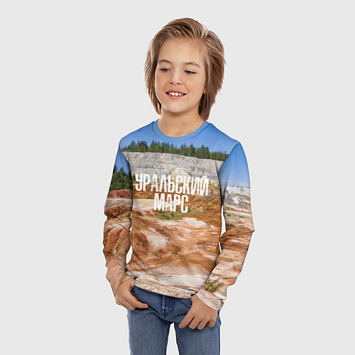 Детский лонгслив Уральский марс Троицко-Байновское месторождение / 3D-принт – фото 3