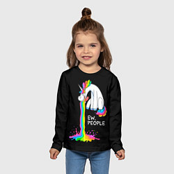 Лонгслив детский Единорог не любит людей, цвет: 3D-принт — фото 2