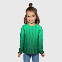 Лонгслив детский Зелёный абстрактный градиент, цвет: 3D-принт — фото 2