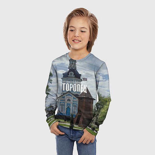 Детский лонгслив Торопец Сторожевая башня / 3D-принт – фото 3