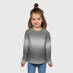 Лонгслив детский Серые вертикальные линии, цвет: 3D-принт — фото 2