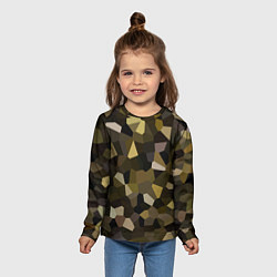 Лонгслив детский Мозаика оливковых оттенков, цвет: 3D-принт — фото 2