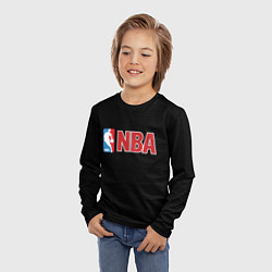 Лонгслив детский NBA logo, цвет: 3D-принт — фото 2