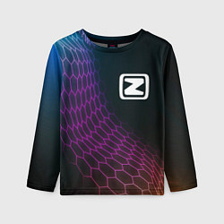 Лонгслив детский Zotye neon hexagon, цвет: 3D-принт