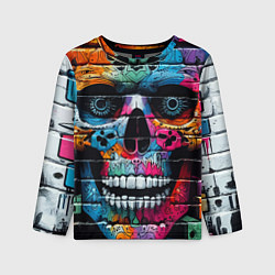 Лонгслив детский Crazy color skull - graffiti, цвет: 3D-принт