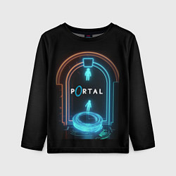 Детский лонгслив Portal neon style logo