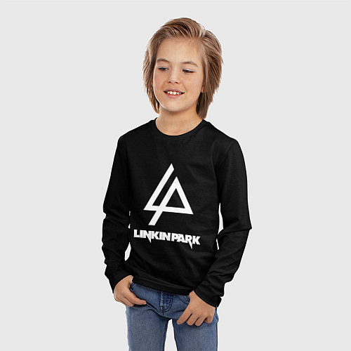 Детский лонгслив Linkin park logo brend music / 3D-принт – фото 3