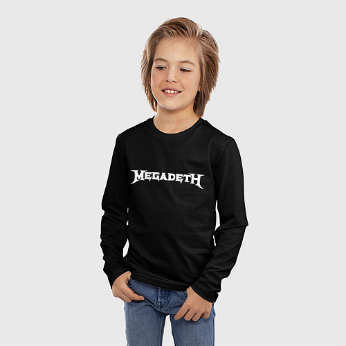 Детский лонгслив Megadeth logo white / 3D-принт – фото 3