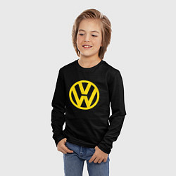 Лонгслив детский Volkswagen logo yellow, цвет: 3D-принт — фото 2