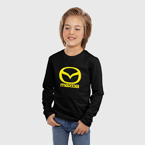 Детский лонгслив Mazda yellow / 3D-принт – фото 3