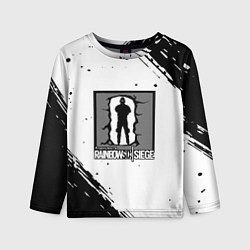Лонгслив детский Rainbow six текстура лого шутер, цвет: 3D-принт