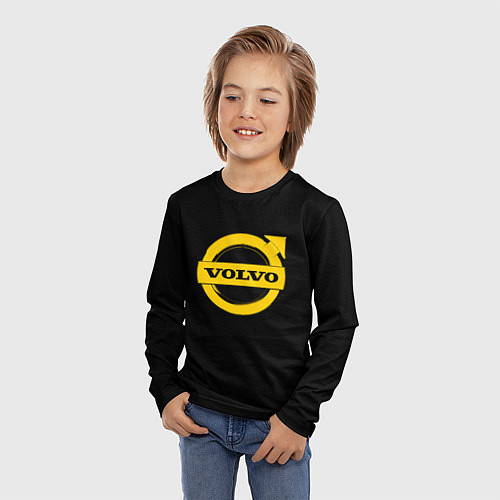 Детский лонгслив Volvo yellow logo / 3D-принт – фото 3