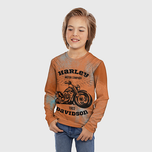 Детский лонгслив Harley Davidson - Moto / 3D-принт – фото 3