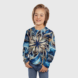 Лонгслив детский Джинса и цветочный орнамент - нейросеть, цвет: 3D-принт — фото 2