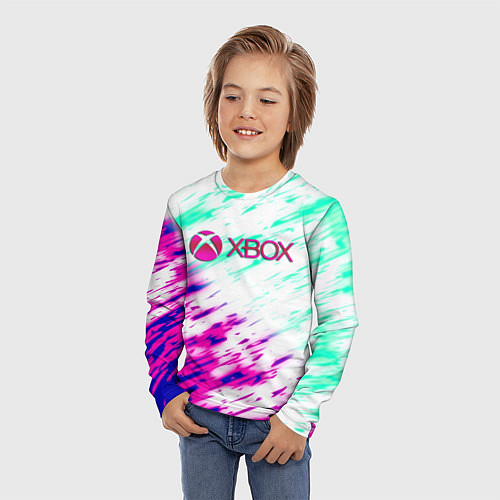 Детский лонгслив Xbox краски текстура игры / 3D-принт – фото 3