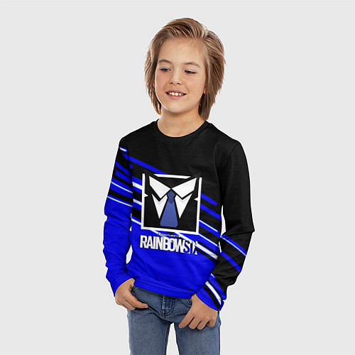 Детский лонгслив Rainbow six geometry steel / 3D-принт – фото 3