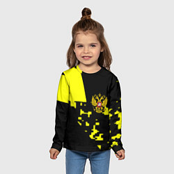 Лонгслив детский Россия имперский стиль пиксели, цвет: 3D-принт — фото 2