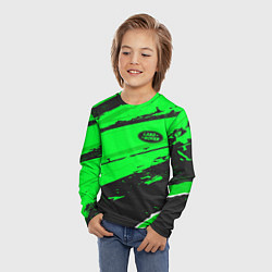 Лонгслив детский Land Rover sport green, цвет: 3D-принт — фото 2