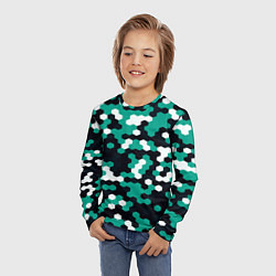Лонгслив детский Милитари стекло текстура, цвет: 3D-принт — фото 2