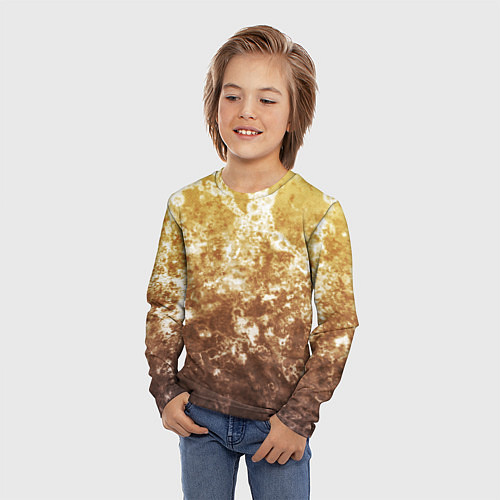 Детский лонгслив Абстракция - yellow sad weather / 3D-принт – фото 3