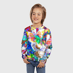 Лонгслив детский Живописные бабочки, цвет: 3D-принт — фото 2
