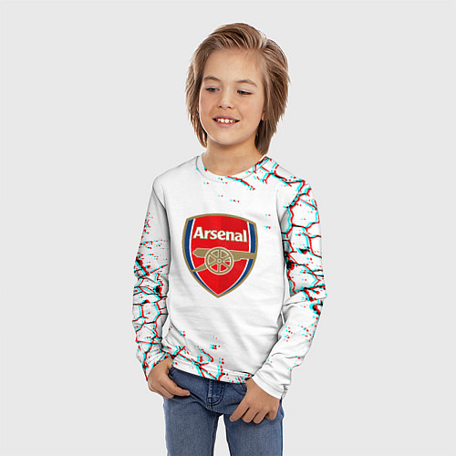 Детский лонгслив Arsenal fc текстура / 3D-принт – фото 3