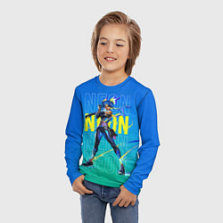 Лонгслив детский Neon Valorant, цвет: 3D-принт — фото 2